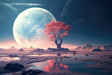 Space and time themed futuristic abstract parallel universes design