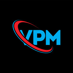 VPM logo. VPM letter. VPM letter logo design. Initials VPM logo linked with circle and uppercase monogram logo. VPM typography for technology, business and real estate brand.