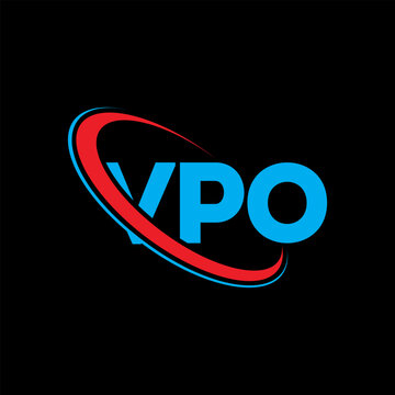 VPO logo. VPO letter. VPO letter logo design. Initials VPO logo linked with circle and uppercase monogram logo. VPO typography for technology, business and real estate brand.