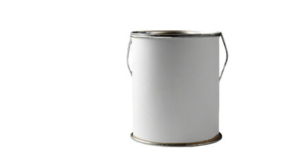 Empty paint can isolated on transparent background
