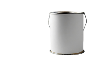 Empty paint can isolated on transparent background
