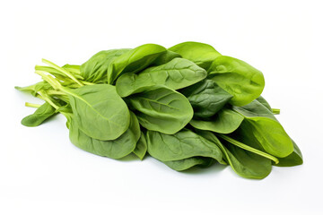 Spinach leaves, white isolated background