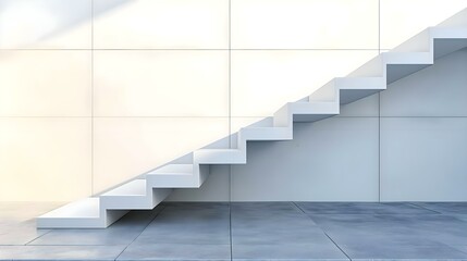 a set of white stairs against a white wall