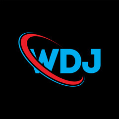 Fototapeta na wymiar WDJ logo. WDJ letter. WDJ letter logo design. Initials WDJ logo linked with circle and uppercase monogram logo. WDJ typography for technology, business and real estate brand.