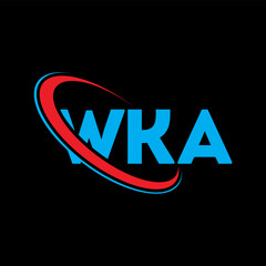 WKA logo. WKA letter. WKA letter logo design. Initials WKA logo linked with circle and uppercase monogram logo. WKA typography for technology, business and real estate brand.