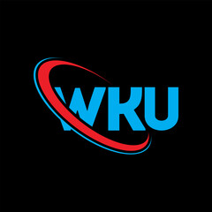 Fototapeta na wymiar WKU logo. WKU letter. WKU letter logo design. Initials WKU logo linked with circle and uppercase monogram logo. WKU typography for technology, business and real estate brand.