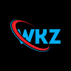 WKZ logo. WKZ letter. WKZ letter logo design. Initials WKZ logo linked with circle and uppercase monogram logo. WKZ typography for technology, business and real estate brand.