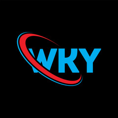 WKY logo. WKY letter. WKY letter logo design. Initials WKY logo linked with circle and uppercase monogram logo. WKY typography for technology, business and real estate brand.