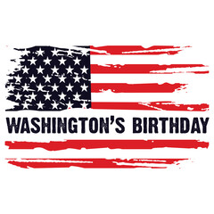 Distressed Washington's Birthday American Usa Flag  Design For T Shirt Poster Banner Backround Print Vector Eps Illustrations..