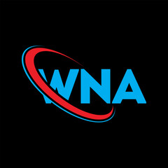 WNA logo. WNA letter. WNA letter logo design. Initials WNA logo linked with circle and uppercase monogram logo. WNA typography for technology, business and real estate brand.