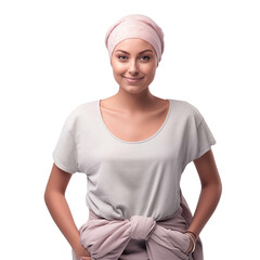 Front view woman with cancer,