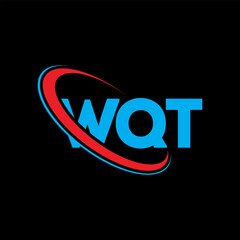 WQT logo. WQT letter. WQT letter logo design. Initials WQT logo linked with circle and uppercase monogram logo. WQT typography for technology, business and real estate brand.