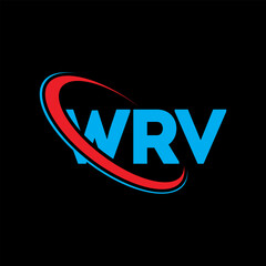 WRV logo. WRV letter. WRV letter logo design. Initials WRV logo linked with circle and uppercase monogram logo. WRV typography for technology, business and real estate brand.