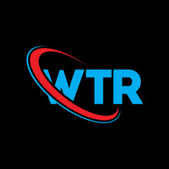 WTR logo. WTR letter. WTR letter logo design. Initials WTR logo linked with circle and uppercase monogram logo. WTR typography for technology, business and real estate brand.