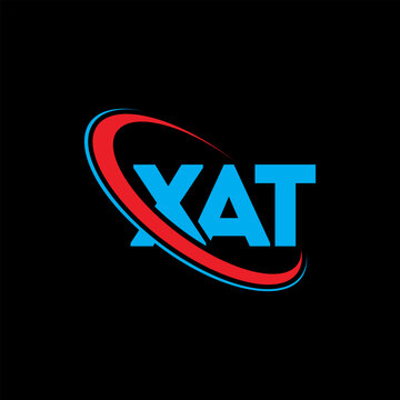 XAT logo. XAT letter. XAT letter logo design. Intitials XAT logo linked with circle and uppercase monogram logo. XAT typography for technology, business and real estate brand.