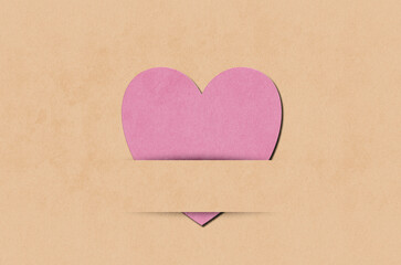 Paper cut with heart shape. Illustration for Saint Valentine Day, Anniversary, greeting card.