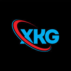 Fototapeta na wymiar XKG logo. XKG letter. XKG letter logo design. Initials XKG logo linked with circle and uppercase monogram logo. XKG typography for technology, business and real estate brand.