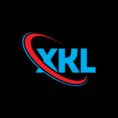Fototapeta na wymiar XKL logo. XKL letter. XKL letter logo design. Initials XKL logo linked with circle and uppercase monogram logo. XKL typography for technology, business and real estate brand.