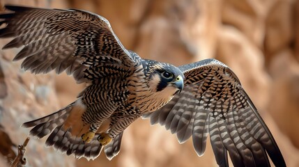 Fototapeta premium a bird of prey is flying in the air