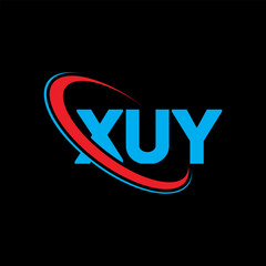 XUY logo. XUY letter. XUY letter logo design. Initials XUY logo linked with circle and uppercase monogram logo. XUY typography for technology, business and real estate brand.