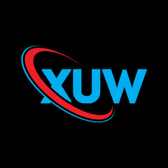 XUW logo. XUW letter. XUW letter logo design. Initials XUW logo linked with circle and uppercase monogram logo. XUW typography for technology, business and real estate brand.