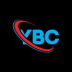 YBC logo. YBC letter. YBC letter logo design. Intitials YBC logo linked with circle and uppercase monogram logo. YBC typography for technology, business and real estate brand.