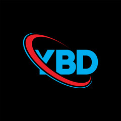 YBD logo. YBD letter. YBD letter logo design. Intitials YBD logo linked with circle and uppercase monogram logo. YBD typography for technology, business and real estate brand.