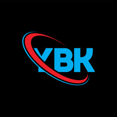 Fototapeta na wymiar YBK logo. YBK letter. YBK letter logo design. Intitials YBK logo linked with circle and uppercase monogram logo. YBK typography for technology, business and real estate brand.