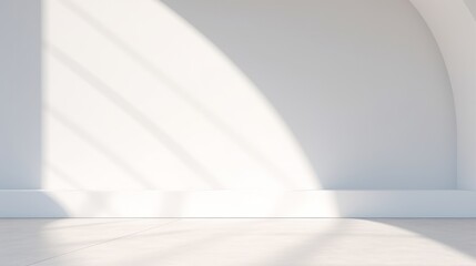 White Wall Background with Sun Lighting and Shadows AI Generated