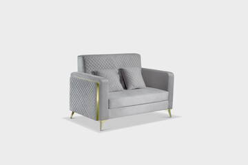 Studio shot of a grey modern sofa isolated on white background
