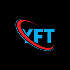 YFT logo. YFT letter. YFT letter logo design. Initials YFT logo linked with circle and uppercase monogram logo. YFT typography for technology, business and real estate brand.