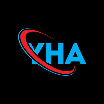 YHA logo. YHA letter. YHA letter logo design. Initials YHA logo linked with circle and uppercase monogram logo. YHA typography for technology, business and real estate brand.