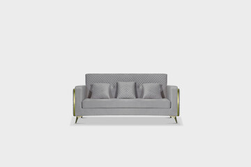 Studio shot of a grey modern sofa isolated on white background
