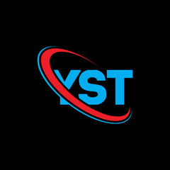 YST logo. YST letter. YST letter logo design. Initials YST logo linked with circle and uppercase monogram logo. YST typography for technology, business and real estate brand.