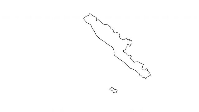 animated sketch of a map of Bengkulu in Indonesia
