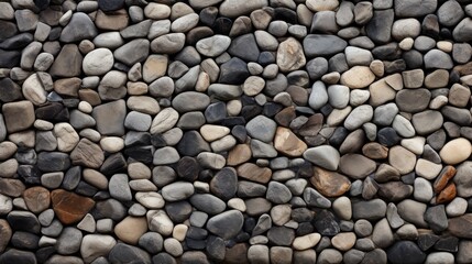 Rough Textured Background with Wall of Flint and Other Stones AI Generated