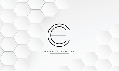 Alphabet Letters CE or EC logo Monogram