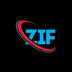 ZIF logo. ZIF letter. ZIF letter logo design. Initials ZIF logo linked with circle and uppercase monogram logo. ZIF typography for technology, business and real estate brand.