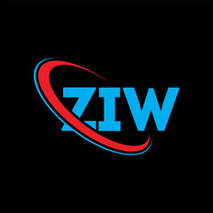 ZIW logo. ZIW letter. ZIW letter logo design. Initials ZIW logo linked with circle and uppercase monogram logo. ZIW typography for technology, business and real estate brand.