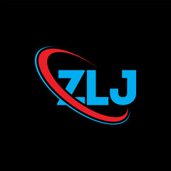 ZLJ logo. ZLJ letter. ZLJ letter logo design. Initials ZLJ logo linked with circle and uppercase monogram logo. ZLJ typography for technology, business and real estate brand.