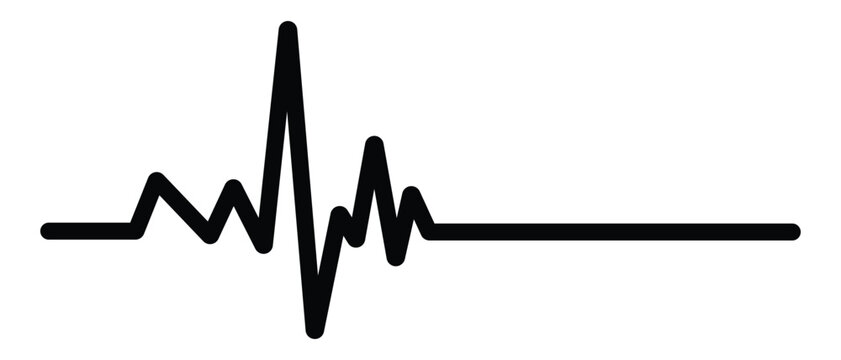 Black heartbeat icon. Vector illustration. Heartbeat sign in flat design. eps 10