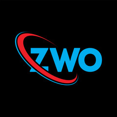 ZWO logo. ZWO letter. ZWO letter logo design. Initials ZWO logo linked with circle and uppercase monogram logo. ZWO typography for technology, business and real estate brand.