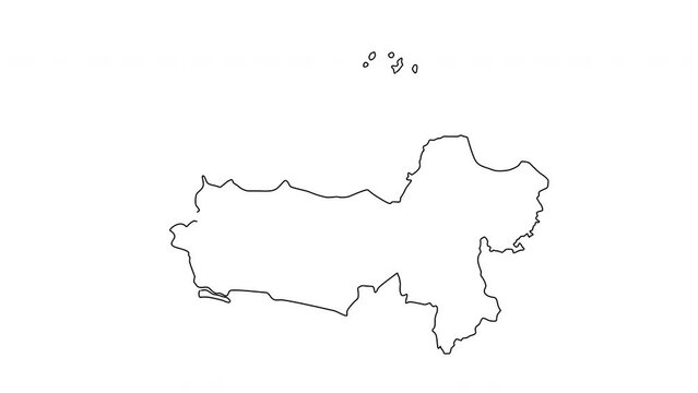 animated sketch map of Central Java province in Indonesia