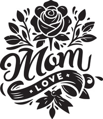 Love mom, typography t shirt design