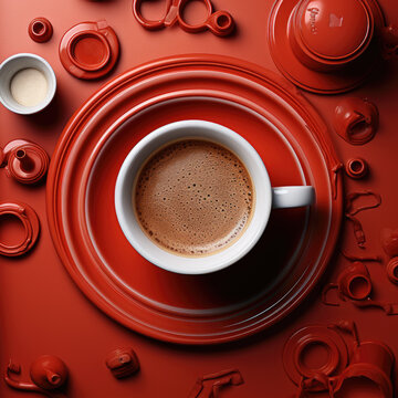 Top view foamy coffee poster design