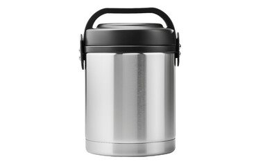 Insulated stainless steel lunch container for daily use Isolated on Transparent Background PNG.