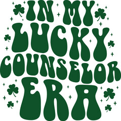 In My Lucky Counselor Era St. Patrick's Day Retro Gift T-shirt
