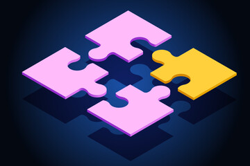 jigsaw puzzle pieces 3d vector