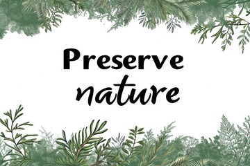 preserve nature inscription on a background of plants