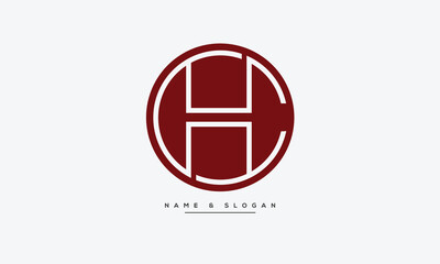 CH or HC Alphabet Letters Logo Monogram
